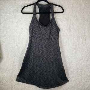 MPG Gray Athletic Dress Womens Size M Stretch Mesh Racerback Built in Bra